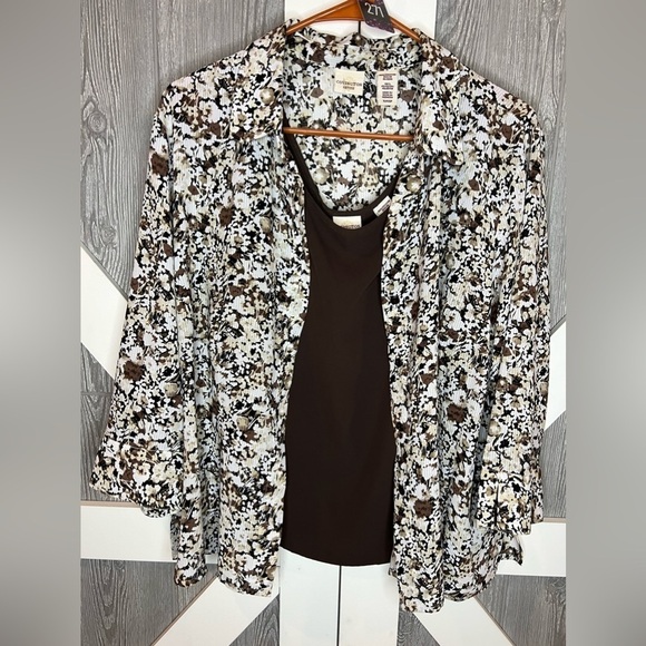 271. Covington Petites Casual 2-pc Blouse/Tank Set XLP - Picture 2 of 8